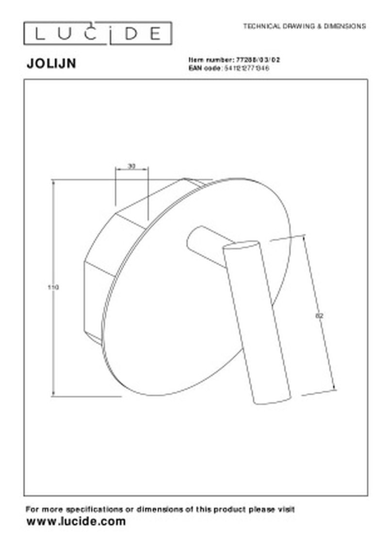 Lucide JOLIJN - Nástenné bodové svietidlo - Ø 10,2 cm - LED - matné zlato / mosadz
